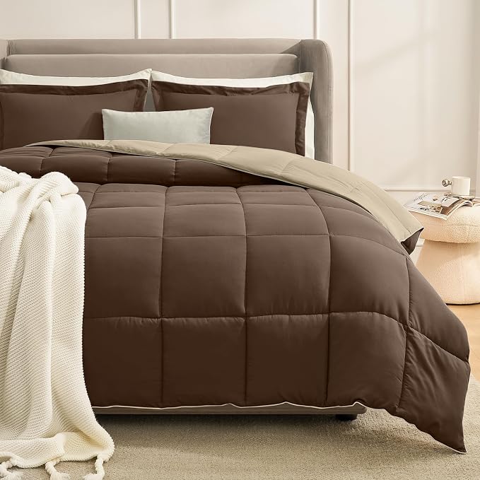 Homelike Moment Queen Comforter Set Brown, Comforters Queen Size Set by HomelikeMoment