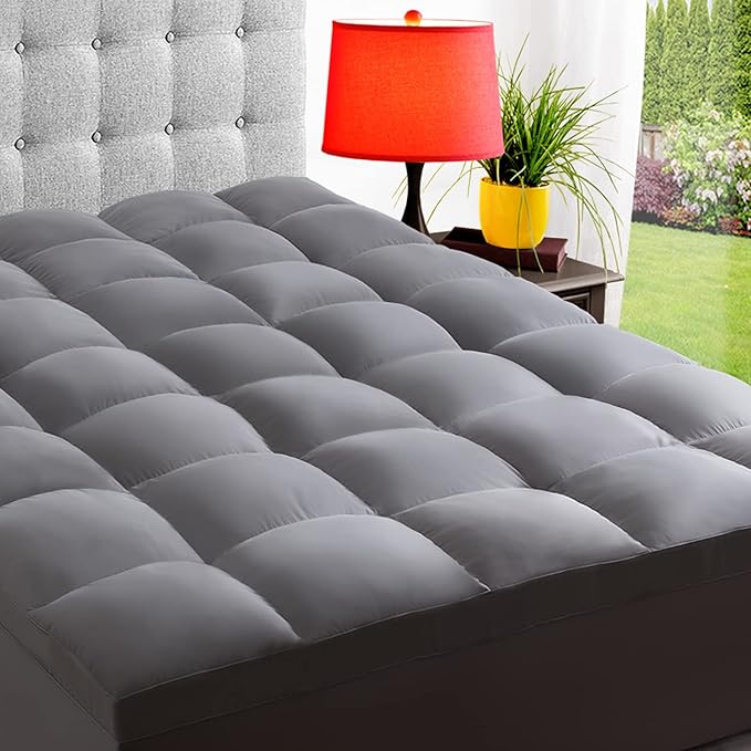 ELEMUSE Cal King Grey Mattress Topper by ELEMUSE