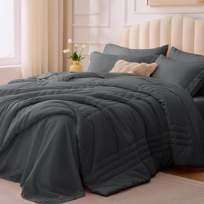 King Comforter Set Dark Grey by Velorose