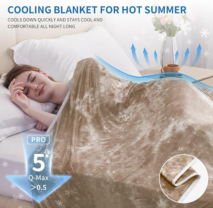 Guohaoi Cooling Throw Blanket for Hot Sleepers, Decortive Tie Dye, Arc-Chill - Image 2