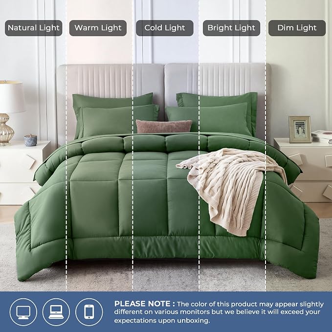 Sasttie King Size Comforter Set, 7 Pieces Bed in a Bag King, Complete Bedding - Image 7
