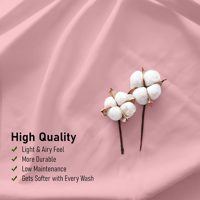 RUVANTI 100% Cotton Sheets – Queen Size Percale Bedding, Cooling & Breathable - Image 5