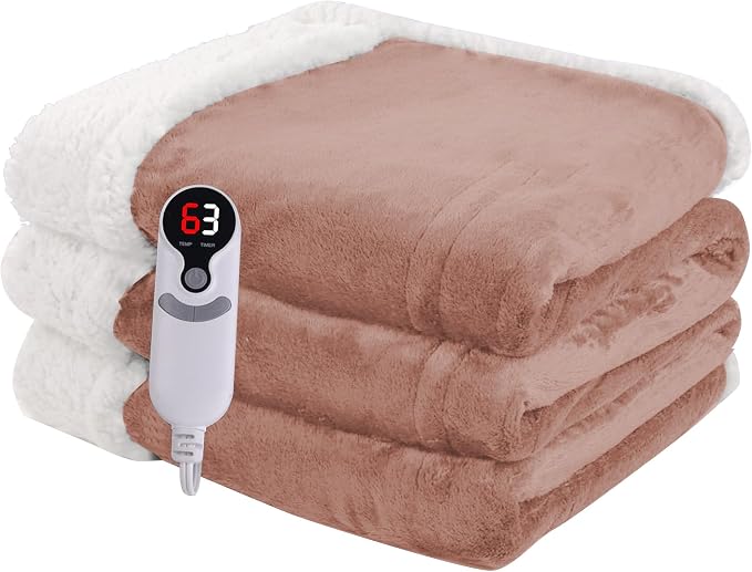 Heated Blanket Electric Throw Size 50''x60'' by Minervada