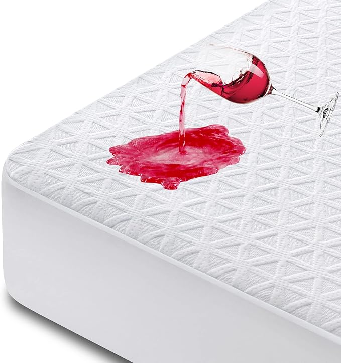 Premium Waterproof Mattress Protector King Size, Breathable Bed Cover 3D Air by GOPOONY