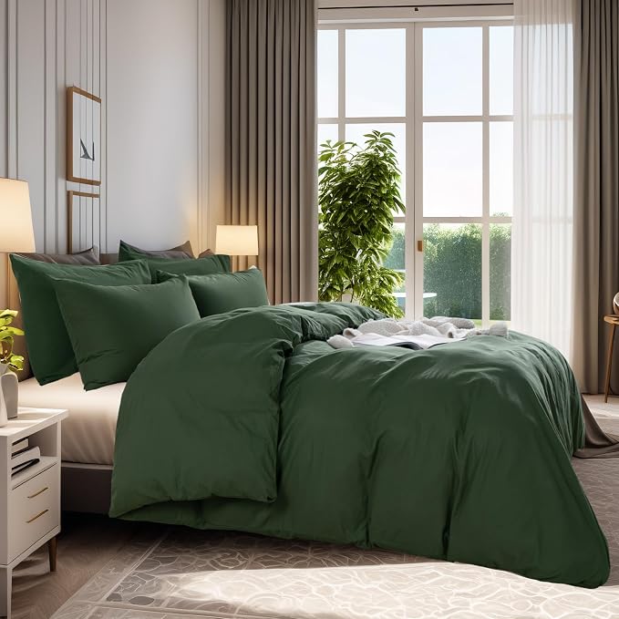 NEXHOME PRO Duvet Cover Set Kids Twin Size Linen Feel Textured Organic Natural - Image 3