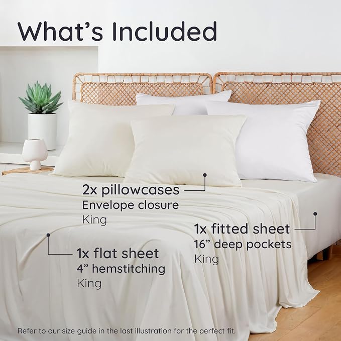 Bambaw 100% Viscose Derived from Bamboo King Size Bed Sheet Set - Image 2