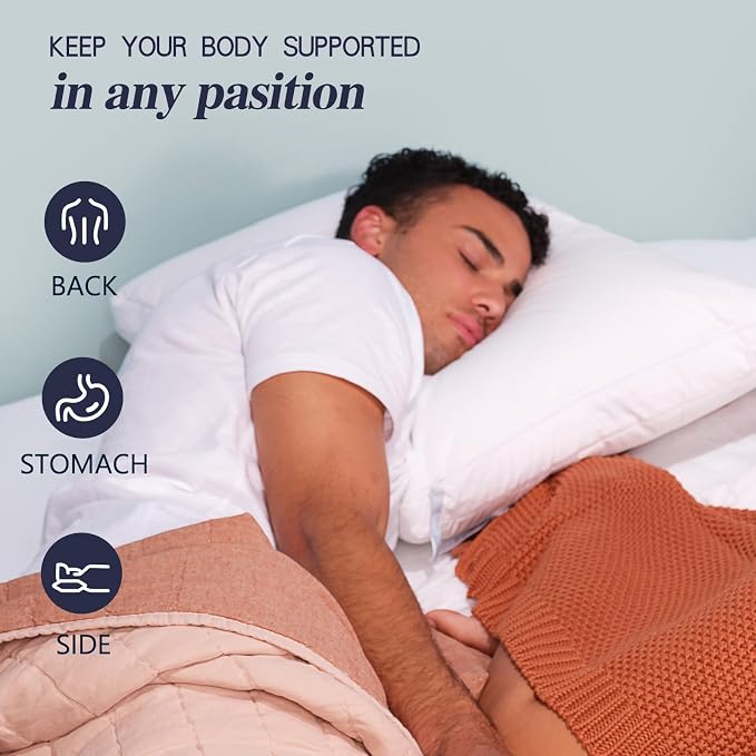 Nuzzle Pillows Queen Size Set of 4 Cooling Adjustable Pillows - Image 5