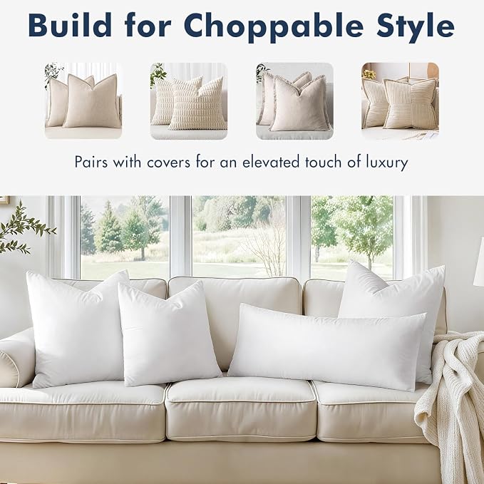 MIULEE 16x16 Pillow Inserts, Decorative Fluffy Throw Pillow Inserts Cotton - Image 4