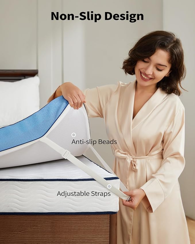 PERLECARE 3 Inch Firm Mattress Topper Full Size, Cooling Gel-Infused & Bamboo - Image 5