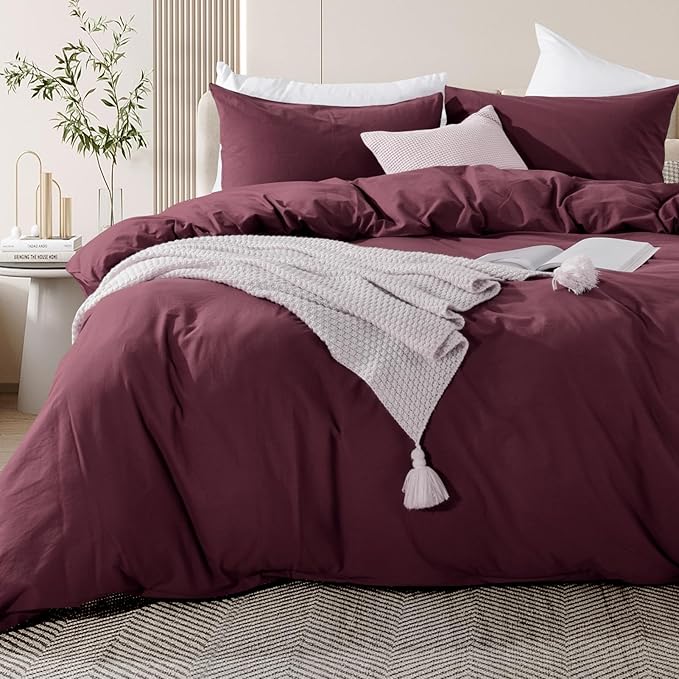 NEXHOME PRO Duvet Cover Set King Size Linen Look Textured Organic Natural 100% - Image 4