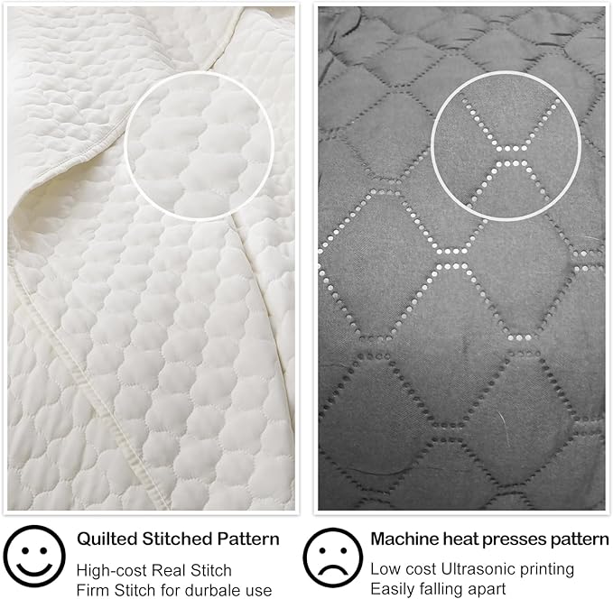 HORIMOTE HOME Cream Quilt Twin Size, Lightweight Quilt - Image 4