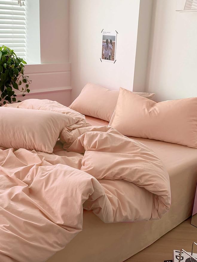 Nanko Peach Coral King Size Comforter Set, Soft Microfiber Down Alternative - Image 4