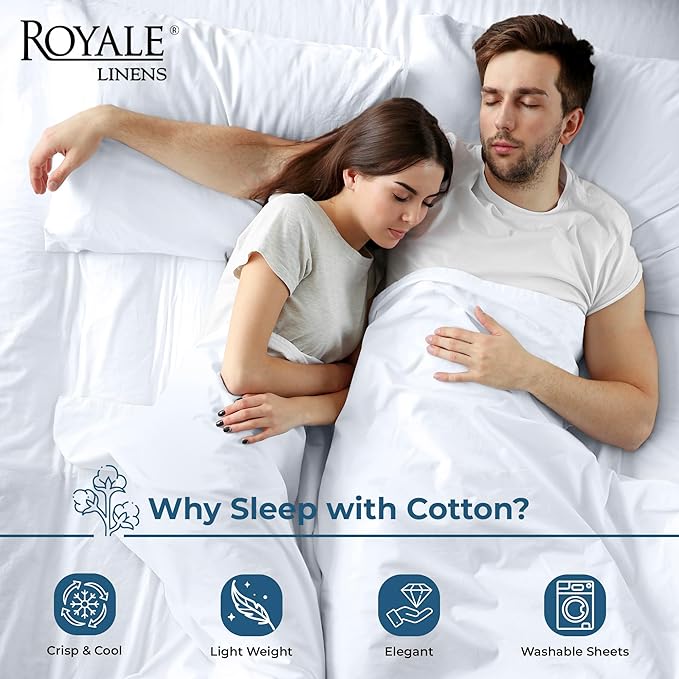 Royale Linens 100% Organic Cotton Twin XL Flat Sheet Only - Image 3