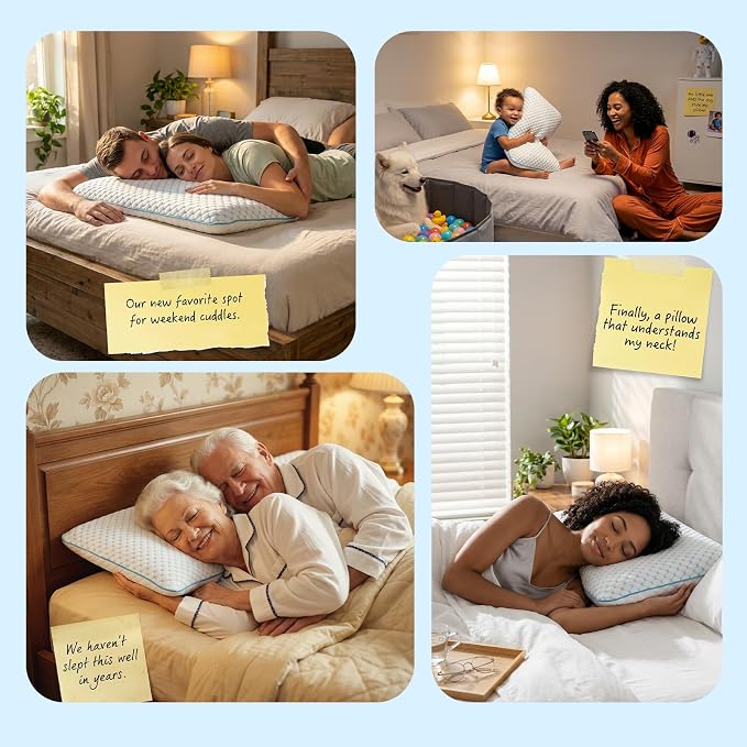 Stomach Sleeping Pillow for Stomach Sleeper, Flat Pillows for Sleeping Thin - Image 3