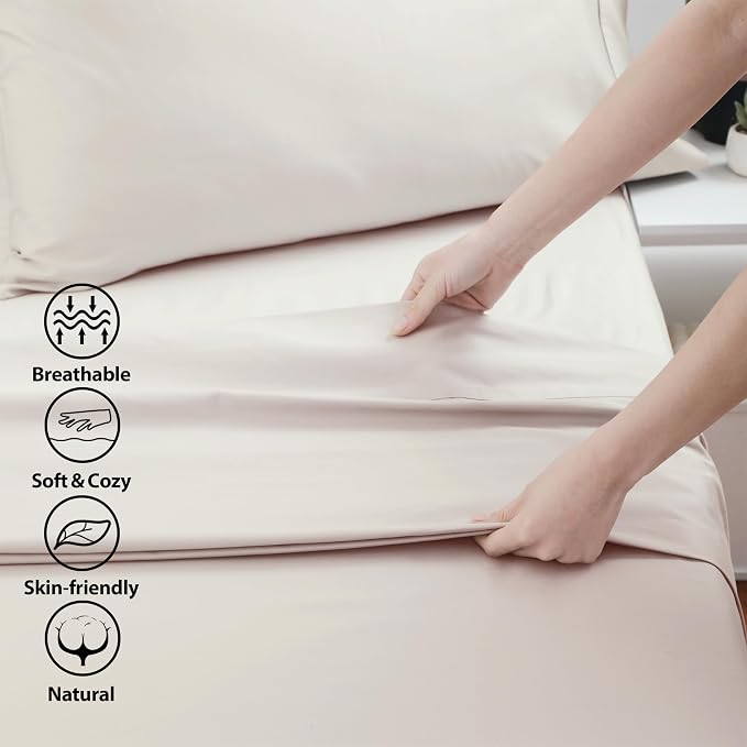 Cotton Cal King Flat Sheet Only, 600 Thread Count 100% Egyptian Cotton Top - Image 3