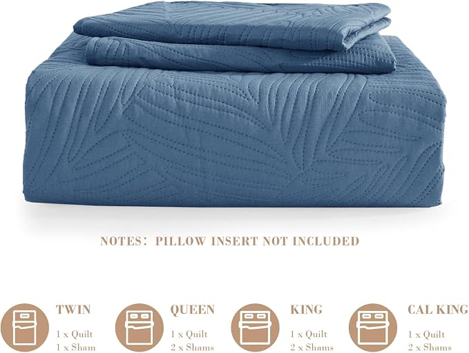 Exclusivo Mezcla California King Quilt Bedding Set, Lightweight Bluish Grey - Image 6