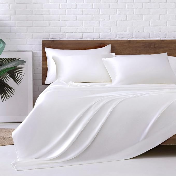 MR&HM Satin Bed Sheets, King Size Sheets Set by MRHM