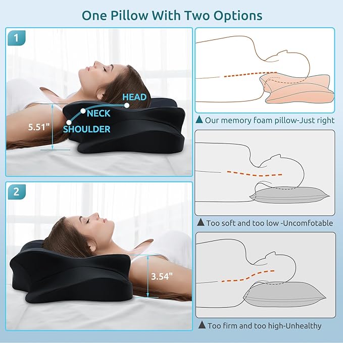 DONAMA Cervical Pillow for Neck and Shoulder Pain Relief, Cooling Contour - Image 5