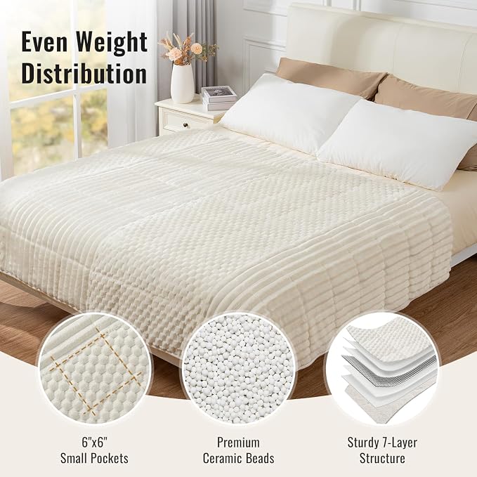 Uttermara Weighted Blankets for Adults Twin Size 15lbs, Soft Warm Sherpa Fleece - Image 5