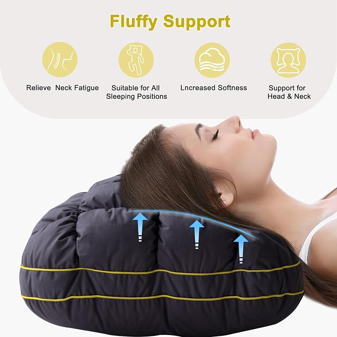 YOUR MOON Fluffy Support Bed Pillow Queen Size Set of 2, Super Soft Premium - Image 9
