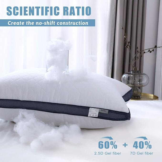 Meoflaw Pillows for Sleeping, Luxury Hotel Pillows Queen Size Set of 4 - Image 3