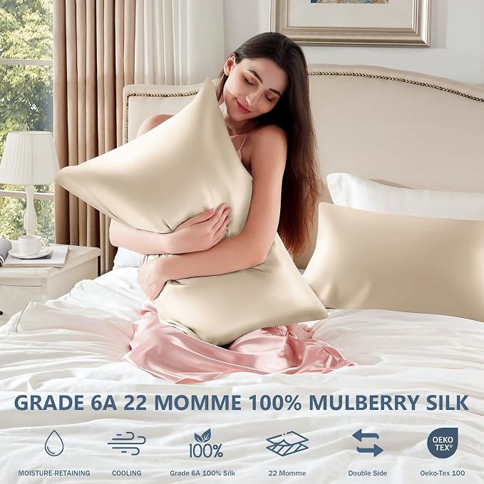 Silk Pillow Cases King Size 100% Mulberry Silk Pillowcase - Image 6