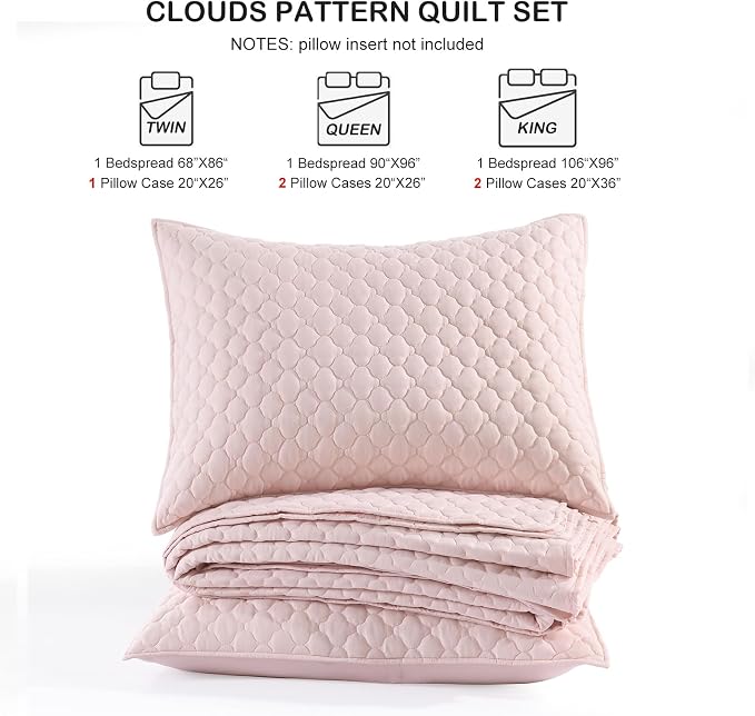 HORIMOTE HOME Quilt Twin Size Light Pink, Lightweight Quilt - Image 7