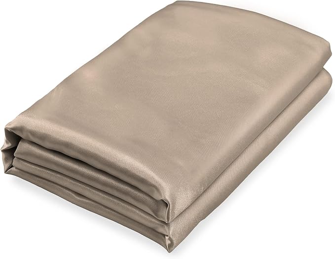 Homiest Taupe Satin Flat Sheet King Size Only, King Top Sheet Silky Bedding by Homiest