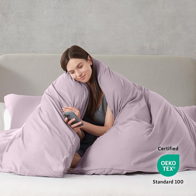 Nestl Dusty Purple Duvet Cover King Size - Image 3