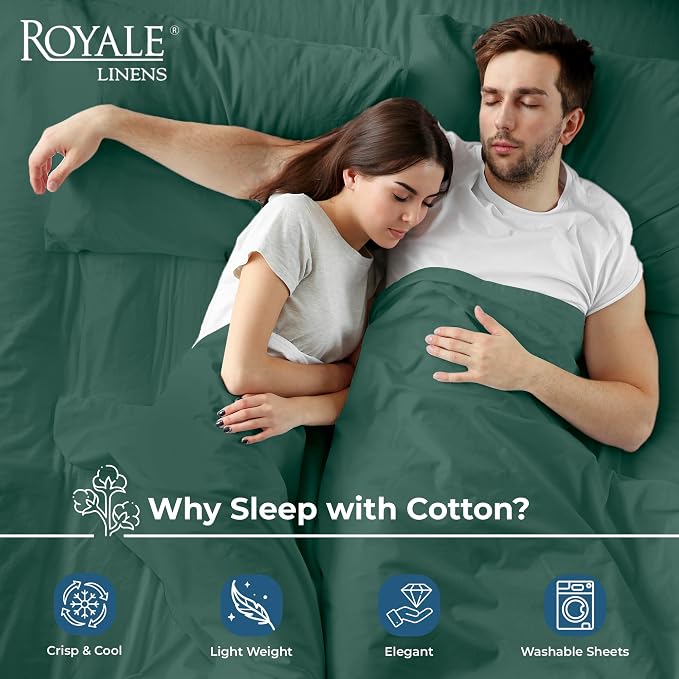 Royale Linens 100% Organic Cotton King Flat Sheet Only - Image 3