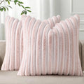 Pallene Faux Fur Plush Throw Pillow Covers 18x18 Set of 2, Luxury Soft Fluffy by PALLENE