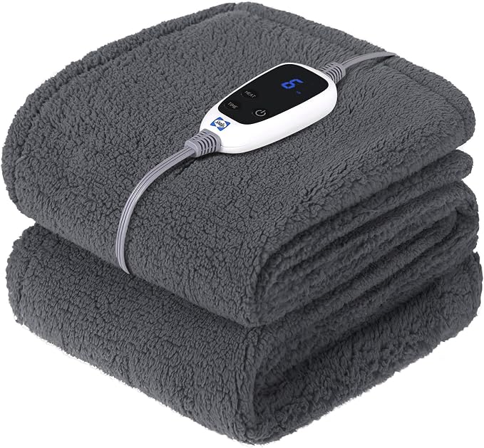 SEALY Electric Blanket Heated Throw 50"x60" Soft Double Sherpa Super Cozy by Sealy