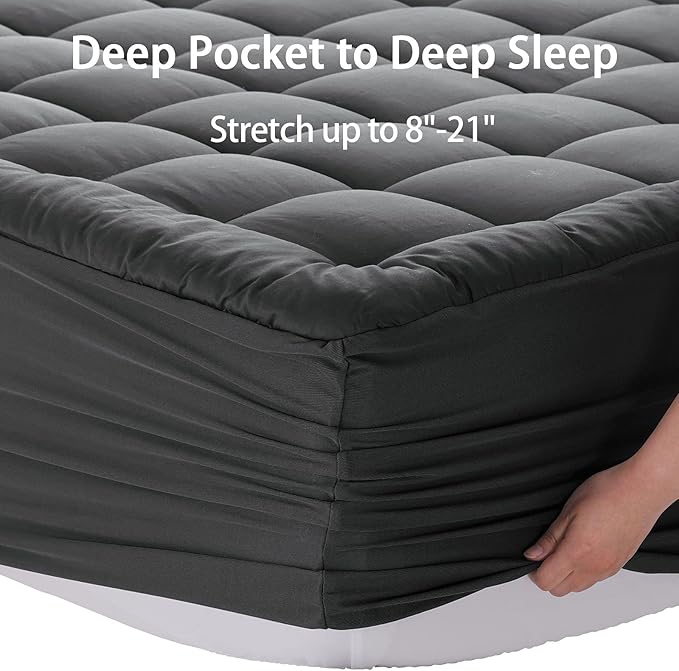 EASELAND Twin XL Mattress Pad Pillow Top Mattress Cover Quilted Fitted Mattress - Image 6