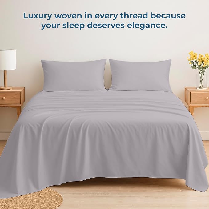 Royale Linens 100% Organic Cotton Twin XL Flat Sheet Only - Image 6
