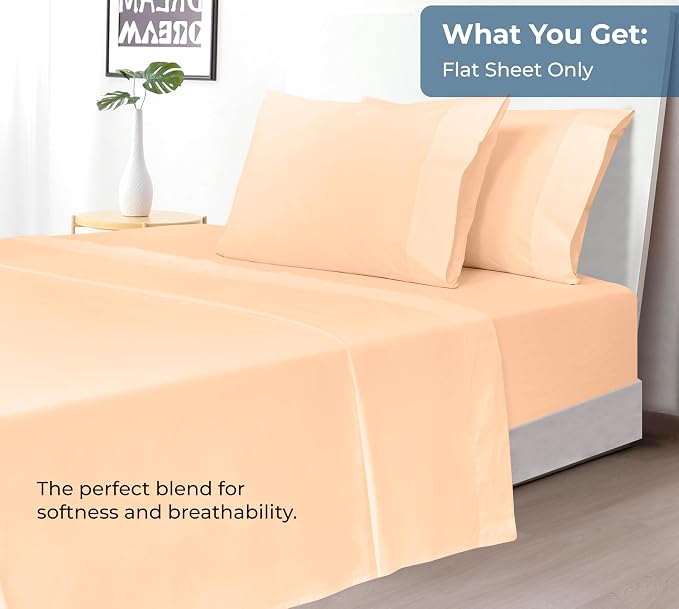 Royale Linens 100% Organic Cotton Twin Flat Sheet Only - Image 5