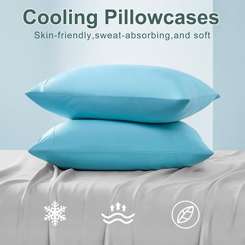 Accuratex Cooling Pillow Cases Standard Size Set of 2, Envelope Soft Breathable - Image 2