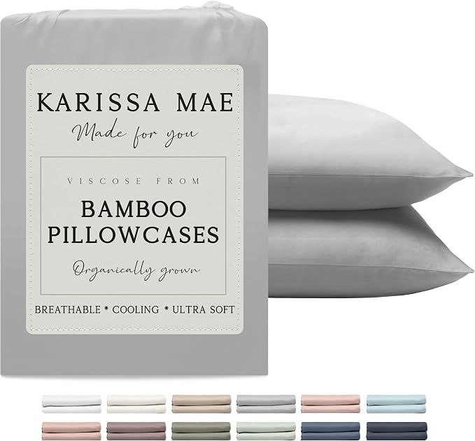 Karissa Mae Cooling Bamboo Viscose King Size Pillowcase Set | 100% FSC by KARISSAMAE