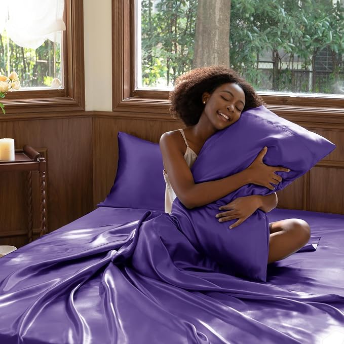 CozyLux Satin Sheets Full Size Sheets - Image 7