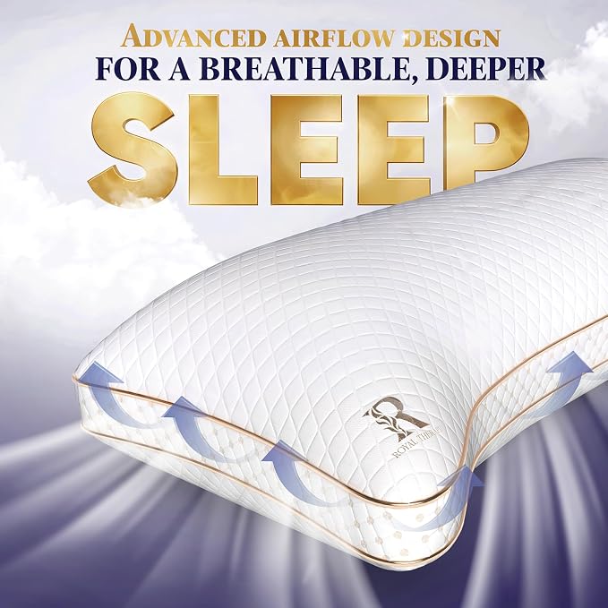 Royal Therapy Queen Memory Foam Pillow, Adjustable Shredded Odor-Free Cut-Out - Image 5