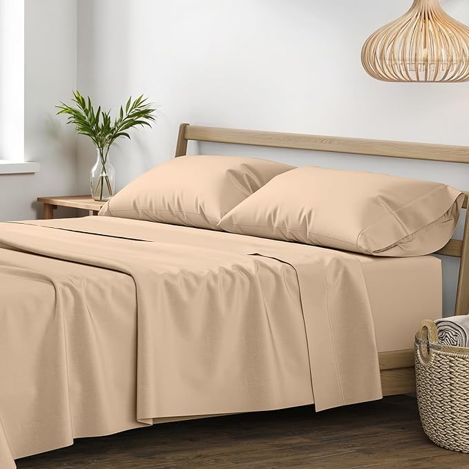 XOOX Linen 100% Egyptian Cotton Sheets Queen Size by XOOXLinen