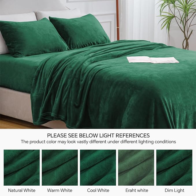BEDELITE Flannel Sheets Full Size Dark Green - Image 9