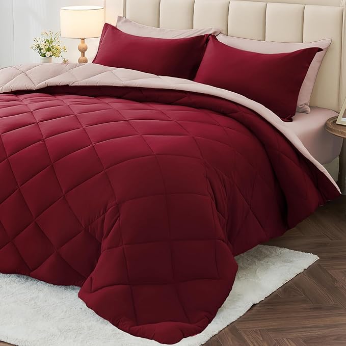 MUXHOMO 7 Pieces California King Comforter Set, Reversible Bed in a Bag Cal by MUXHOMO