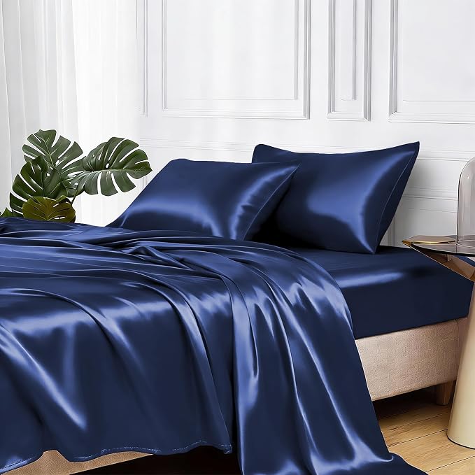 MR&HM Satin Bed Sheets, Twin XL Size Sheets Set by MRHM