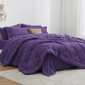 Love's cabin California King Comforter Set Purple, 7 Pieces California King Bed by Lovescabin