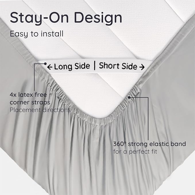 Bambaw 100% Viscose Derived from Bamboo Fitted Sheet Twin Size, Cooling Fitted - Image 5