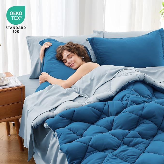 MUXHOMO 5 Pieces Twin XL Comforter Set, Reversible Bed in a Bag Twin XL Size - Image 4