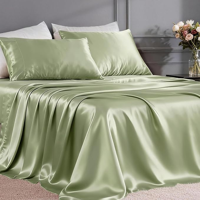 FreshCulture Satin Sheets Twin XL Bed Set by FreshCulture