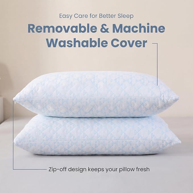 Meoflaw Adjustable Memory Foam Bed Pillows:Queen Size Shredded Foam Pillow Set - Image 3