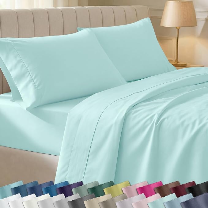 California Design Den Soft 100% Cotton Bed Sheets Split King Set, 400 Thread by CaliforniaDesignDen