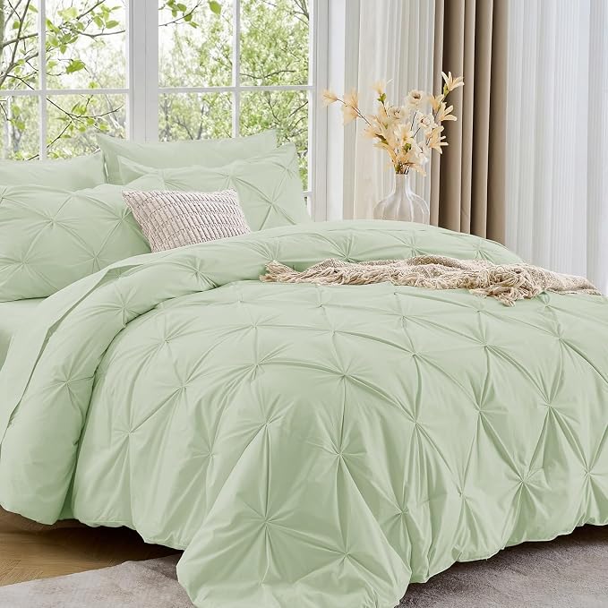 Sasttie Twin Comforter Set, 5-Piece Bed in a Bag, Pintuck Bedding Sets - Image 9